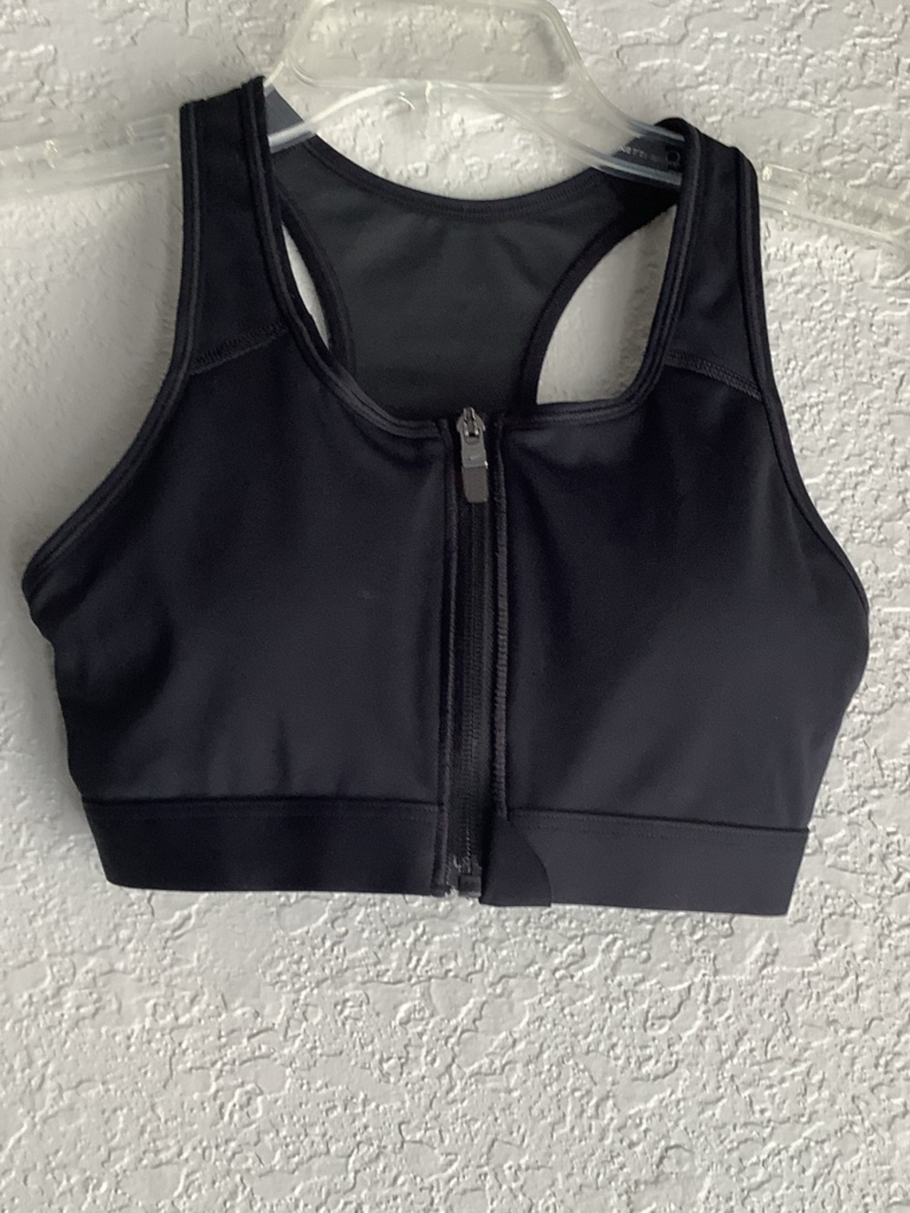 Nike Black Front-Zip Racerback Performance Sports Bra